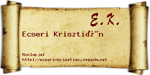Ecseri Krisztián névjegykártya