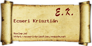 Ecseri Krisztián névjegykártya
